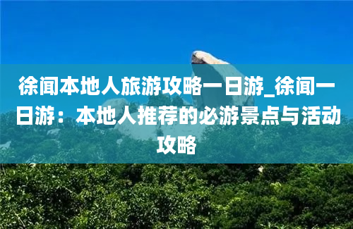 徐闻本地人旅游攻略一日游_徐闻一日游：本地人推荐的必游景点与活动攻略