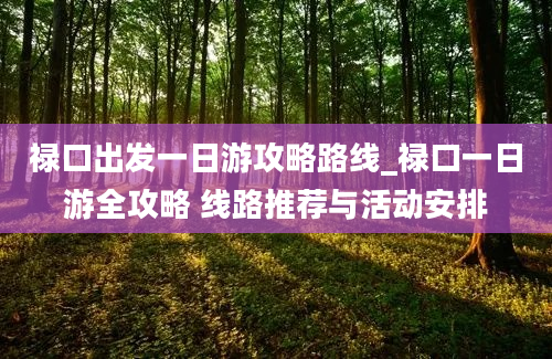 禄口出发一日游攻略路线_禄口一日游全攻略 线路推荐与活动安排