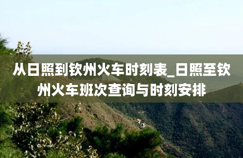 从日照到钦州火车时刻表_日照至钦州火车班次查询与时刻安排