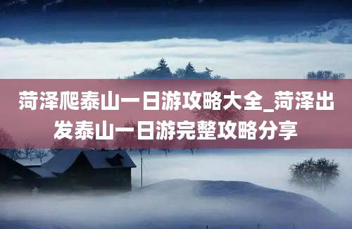 菏泽爬泰山一日游攻略大全_菏泽出发泰山一日游完整攻略分享