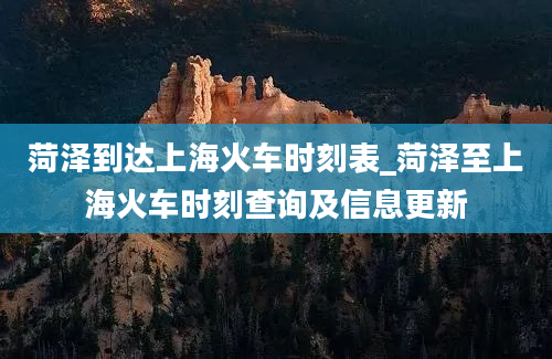 菏泽到达上海火车时刻表_菏泽至上海火车时刻查询及信息更新