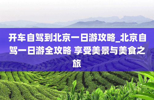 开车自驾到北京一日游攻略_北京自驾一日游全攻略 享受美景与美食之旅