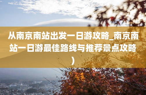 从南京南站出发一日游攻略_南京南站一日游最佳路线与推荐景点攻略)