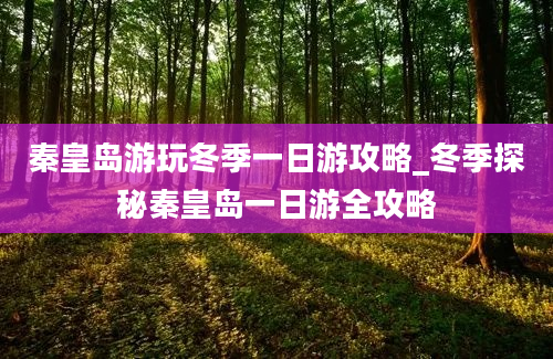 秦皇岛游玩冬季一日游攻略_冬季探秘秦皇岛一日游全攻略