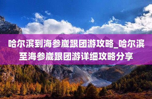 哈尔滨到海参崴跟团游攻略_哈尔滨至海参崴跟团游详细攻略分享