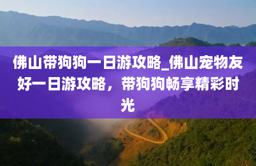 佛山带狗狗一日游攻略_佛山宠物友好一日游攻略，带狗狗畅享精彩时光