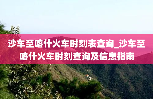 沙车至喀什火车时刻表查询_沙车至喀什火车时刻查询及信息指南