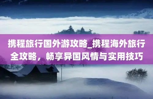 携程旅行国外游攻略_携程海外旅行全攻略，畅享异国风情与实用技巧