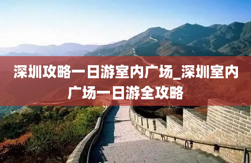 深圳攻略一日游室内广场_深圳室内广场一日游全攻略