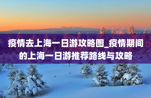 疫情去上海一日游攻略图_疫情期间的上海一日游推荐路线与攻略