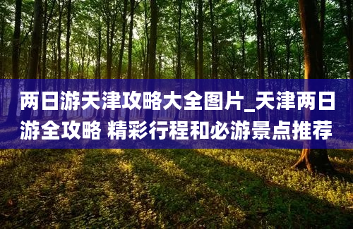 两日游天津攻略大全图片_天津两日游全攻略 精彩行程和必游景点推荐