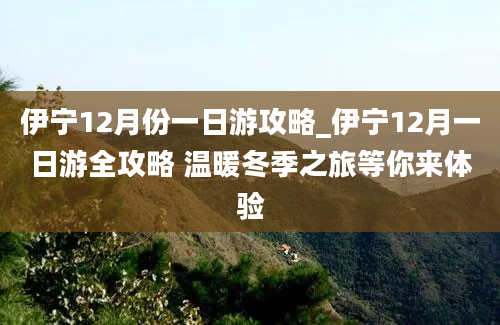 伊宁12月份一日游攻略_伊宁12月一日游全攻略 温暖冬季之旅等你来体验