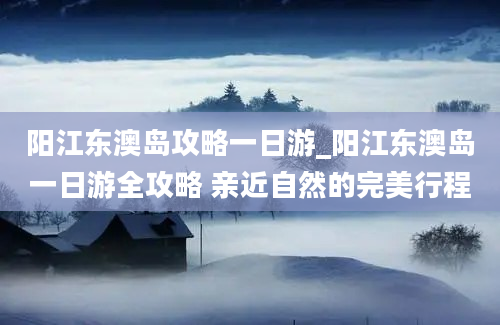 阳江东澳岛攻略一日游_阳江东澳岛一日游全攻略 亲近自然的完美行程