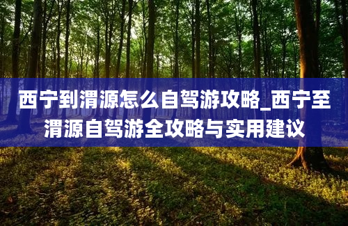 西宁到渭源怎么自驾游攻略_西宁至渭源自驾游全攻略与实用建议