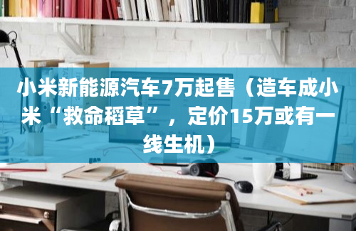 小米新能源汽车7万起售（造车成小米“救命稻草”，定价15万或有一线生机）