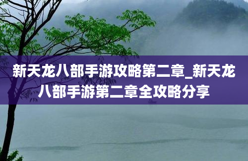 新天龙八部手游攻略第二章_新天龙八部手游第二章全攻略分享