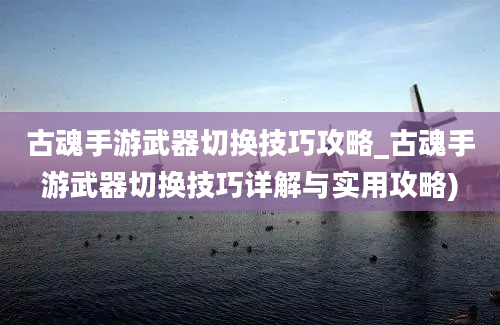 古魂手游武器切换技巧攻略_古魂手游武器切换技巧详解与实用攻略)