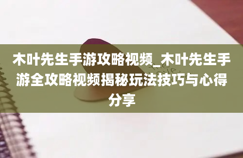 木叶先生手游攻略视频_木叶先生手游全攻略视频揭秘玩法技巧与心得分享