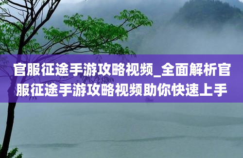 官服征途手游攻略视频_全面解析官服征途手游攻略视频助你快速上手