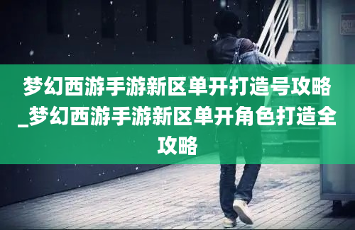 梦幻西游手游新区单开打造号攻略_梦幻西游手游新区单开角色打造全攻略