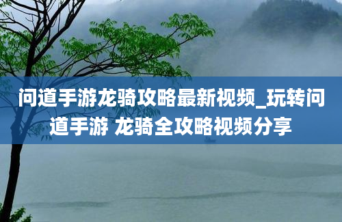 问道手游龙骑攻略最新视频_玩转问道手游 龙骑全攻略视频分享