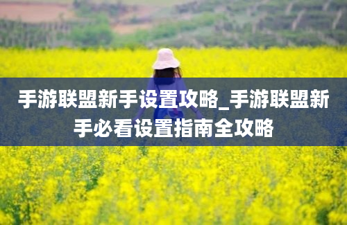 手游联盟新手设置攻略_手游联盟新手必看设置指南全攻略