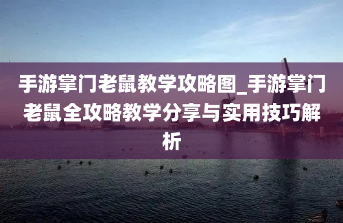 手游掌门老鼠教学攻略图_手游掌门老鼠全攻略教学分享与实用技巧解析