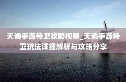 天谕手游侍卫攻略视频_天谕手游侍卫玩法详细解析与攻略分享