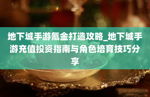 地下城手游氪金打造攻略_地下城手游充值投资指南与角色培育技巧分享