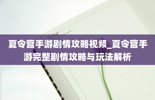 夏令营手游剧情攻略视频_夏令营手游完整剧情攻略与玩法解析