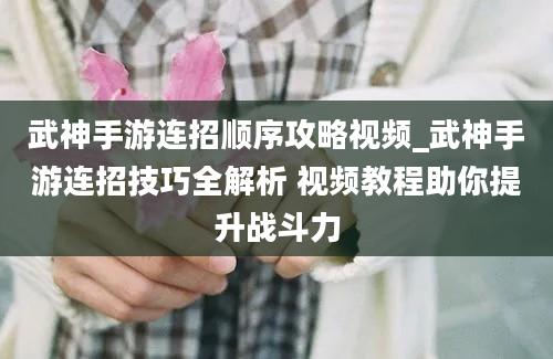 武神手游连招顺序攻略视频_武神手游连招技巧全解析 视频教程助你提升战斗力