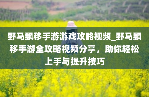 野马飘移手游游戏攻略视频_野马飘移手游全攻略视频分享，助你轻松上手与提升技巧