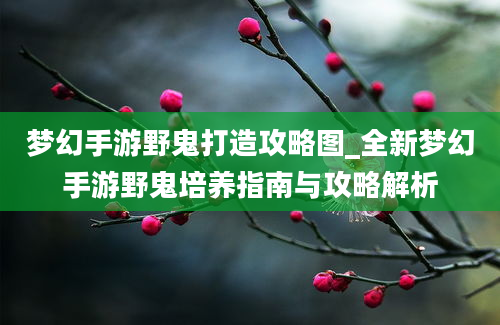 梦幻手游野鬼打造攻略图_全新梦幻手游野鬼培养指南与攻略解析