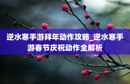 逆水寒手游拜年动作攻略_逆水寒手游春节庆祝动作全解析