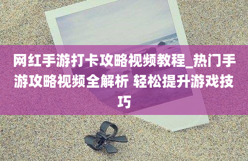 网红手游打卡攻略视频教程_热门手游攻略视频全解析 轻松提升游戏技巧