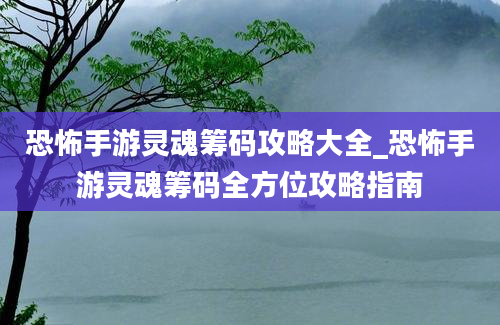 恐怖手游灵魂筹码攻略大全_恐怖手游灵魂筹码全方位攻略指南