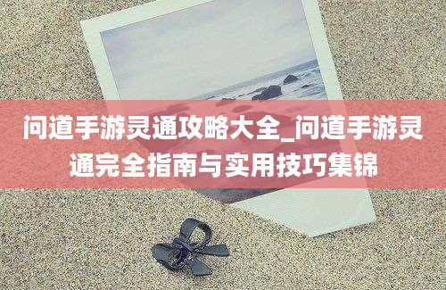 问道手游灵通攻略大全_问道手游灵通完全指南与实用技巧集锦