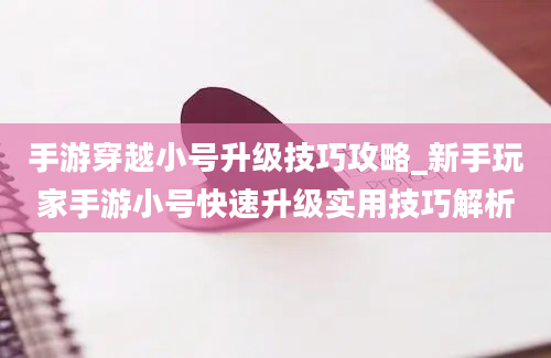 手游穿越小号升级技巧攻略_新手玩家手游小号快速升级实用技巧解析