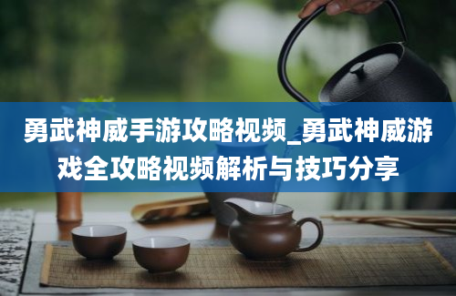 勇武神威手游攻略视频_勇武神威游戏全攻略视频解析与技巧分享