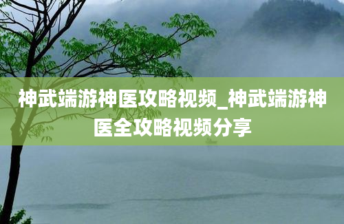 神武端游神医攻略视频_神武端游神医全攻略视频分享