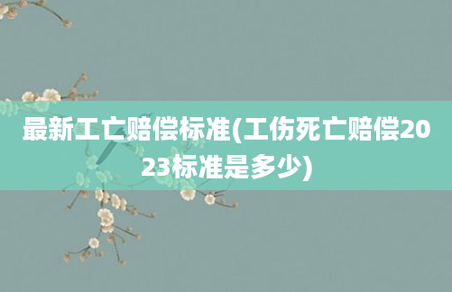 最新工亡赔偿标准(工伤死亡赔偿2023标准是多少)