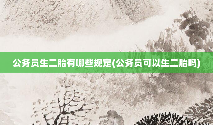 公务员生二胎有哪些规定(公务员可以生二胎吗)