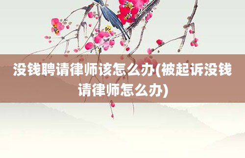 没钱聘请律师该怎么办(被起诉没钱请律师怎么办)