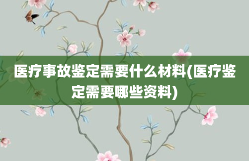 医疗事故鉴定需要什么材料(医疗鉴定需要哪些资料)