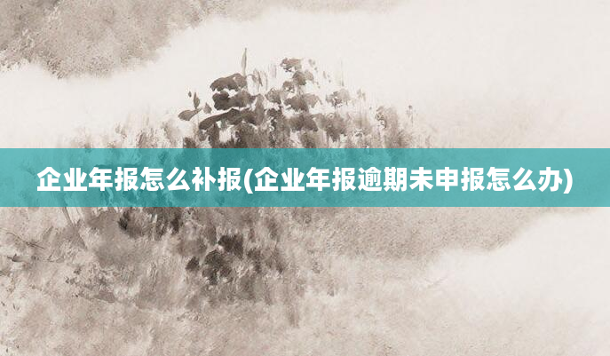 企业年报怎么补报(企业年报逾期未申报怎么办)