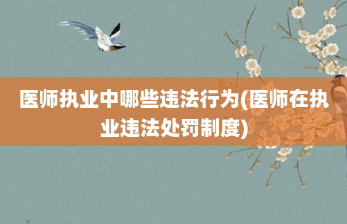 医师执业中哪些违法行为(医师在执业违法处罚制度)