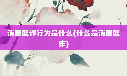 消费欺诈行为是什么(什么是消费欺诈)