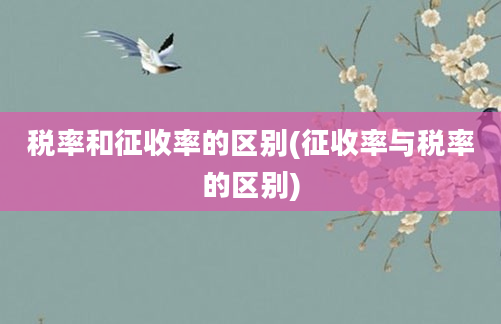 税率和征收率的区别(征收率与税率的区别)