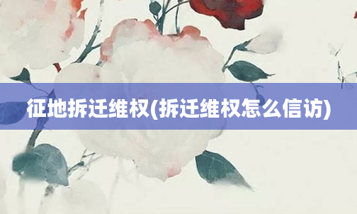 征地拆迁维权(拆迁维权怎么信访)