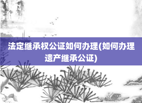 法定继承权公证如何办理(如何办理遗产继承公证)